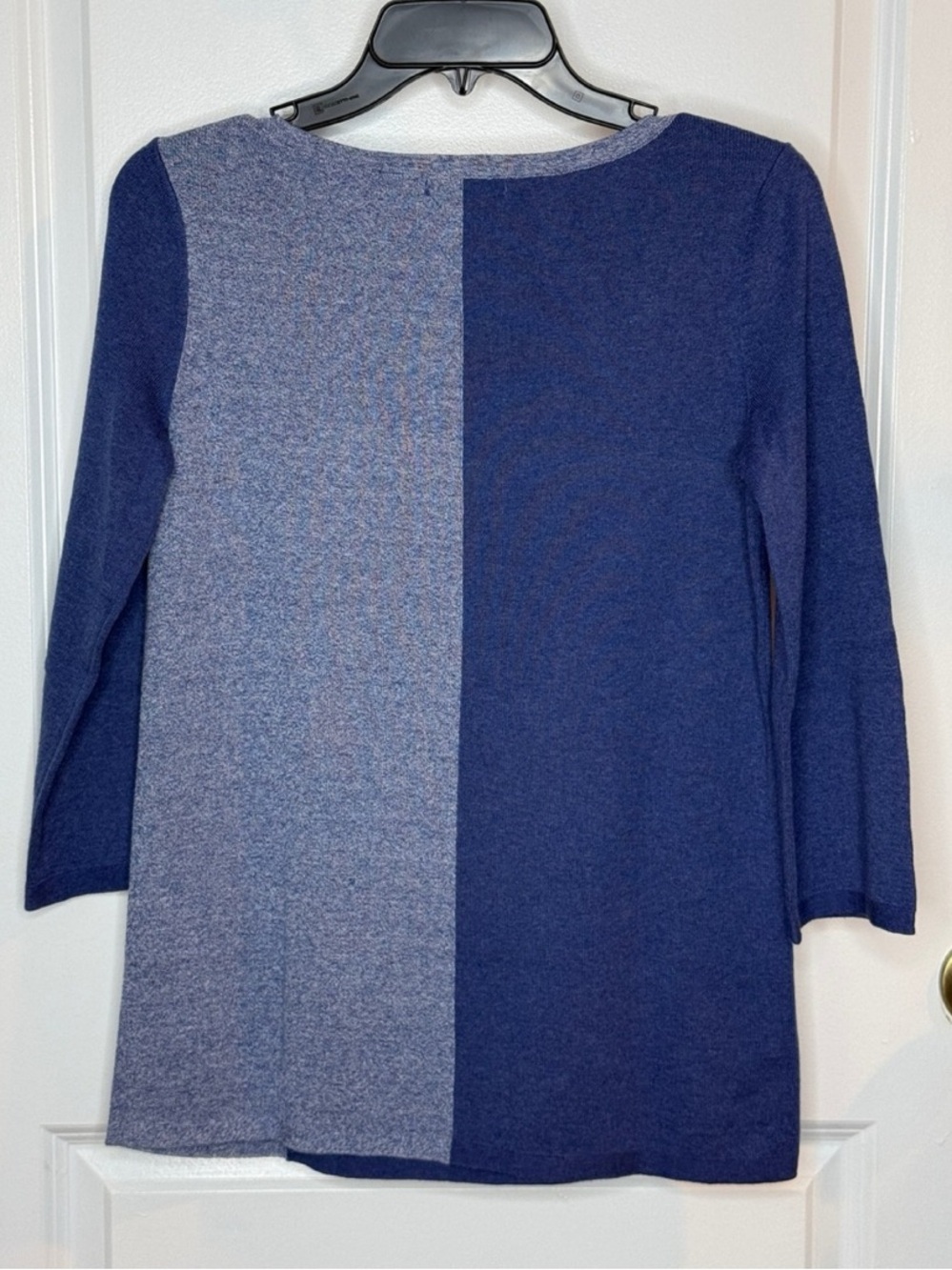 NIC+ZOE Blue & Heather Gray Colorblock Lightweight Sweater 3/4 Sleeve | EUC - Picture 5 of 5
